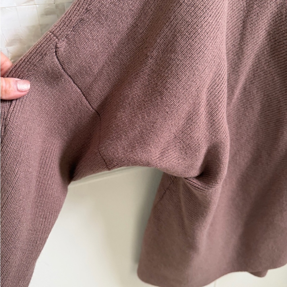 Medium Oversized Turtleneck Batwing Knit Pullover Tunic Sweater taupe long - Picture 7 of 14